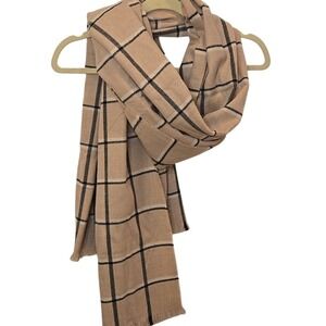 GAP Cream Plaid Winter Scarf Unisex Cozy Warm‎